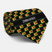 Golvend Zimbabwe Vlagpatroon  Stropdas (Opgerold)