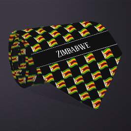Golvend Zimbabwe Vlagpatroon  Stropdas