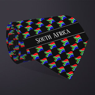 Golvend Zuid-Afrika Vlag Patroon  Stropdas