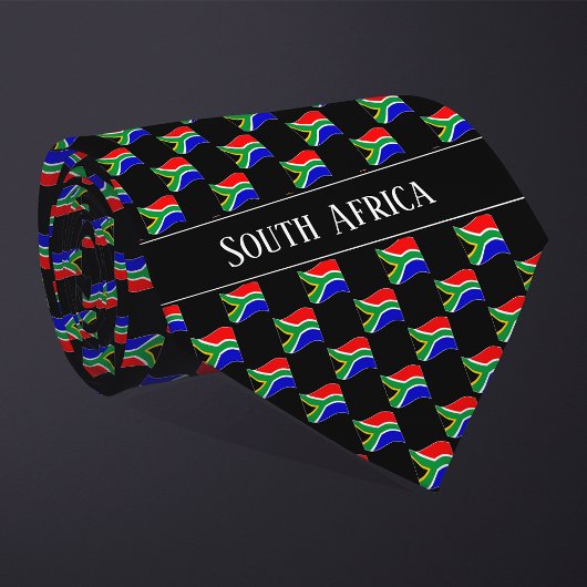 Golvend Zuid-Afrika Vlag Patroon  Stropdas