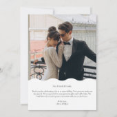 Golvend zwart-wit foto W Note bruiloft Bedankkaart (Achterkant)