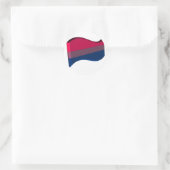 Golvende 3D Biseksuele Pride Vlag Ronde Sticker (Tas)