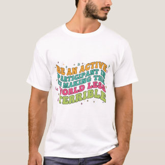 Golvende 70s Groovy Tekst Activisme Design - Helde T-shirt