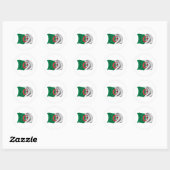 Golvende Algerije Vlag Ronde Sticker (Vel)