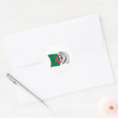 Golvende Algerije Vlag Ronde Sticker (Envelop)