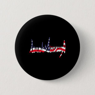 Golvende Amerikaanse vlag 47e President Handtekeni Ronde Button 5,7 Cm