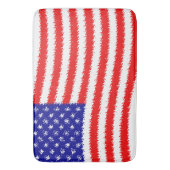 Golvende Amerikaanse vlag Badmat (Voorkant Verticaal)