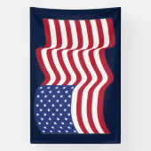 Golvende Amerikaanse vlag banner (Verticaal)
