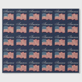 Golvende Amerikaanse vlag inpakpapier (Vlak)