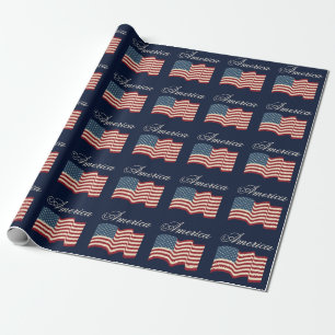 Golvende Amerikaanse vlag inpakpapier