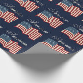 Golvende Amerikaanse vlag inpakpapier (Hoek)