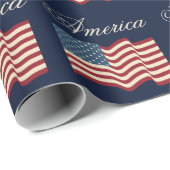 Golvende Amerikaanse vlag inpakpapier (Rol Hoek)