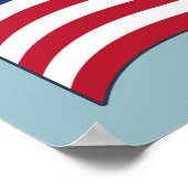Golvende Amerikaanse vlag kunstposter Poster (Hoek)