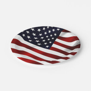 Golvende Amerikaanse Vlag Patriottische Papieren B Bordje