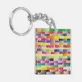 golvende aquarelmonsters sleutelhanger (Voorkant Links)