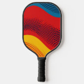Golvende banden in primaire kleuren met texturen pickleball paddle (Achterkant)