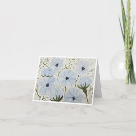Golvende Blauwe Bloemen Wenskaart Kaart