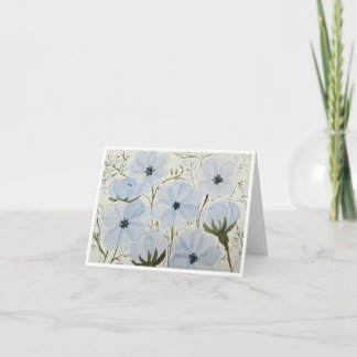 Golvende Blauwe Bloemen Wenskaart Kaart