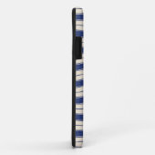 Golvende blauwe en witte strepen Case-Mate iPhone case (Achterkant/rechts)
