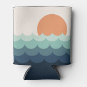 Golvende blauwe oceaan bij zonsondergang blikjeskoeler (Voorkant)