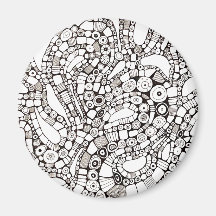 Golvende Bochtige Cirkels Vierkant Abstracte Pen T