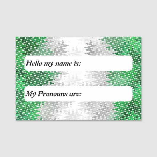 Golvende Boho Aanpasbare Grayromantische Pride Vla Naamplaatje (Voorkant)