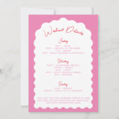 Golvende boog roze en rood modern vrijgezellenweek kaart (Achterkant)