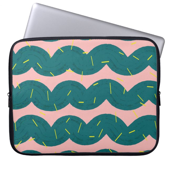 golvende cactuurachtergrond laptop sleeve (Voorkant)