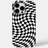 Golvende Checkered Zwart-wit Optische Illusie Case-Mate iPhone Case (Achterkant)