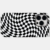 Golvende Checkered Zwart-wit Optische Illusie Case-Mate iPhone Case (Achterkant (horizontaal))