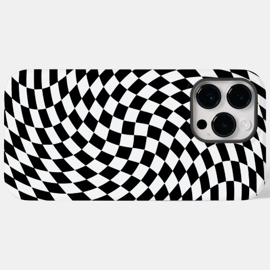 Golvende Checkered Zwart-wit Optische Illusie Case-Mate iPhone Case (Achterkant (horizontaal))