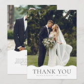 golvende curvy foto w notitie bruiloft bedankkaart (Voorkant / Achterkant)