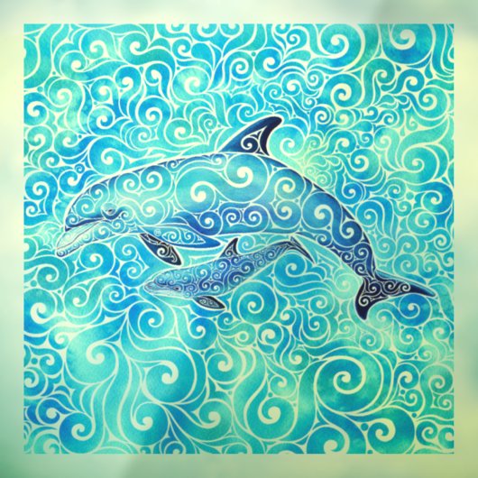 Golvende Dolfijnenfamilie Raamsticker (Vel 3)