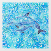 Golvende Dolfijnenfamilie Raamsticker (Vel)