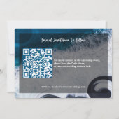 Golvende donkerblauwe oceaan sparen de datum stran (Achterkant)