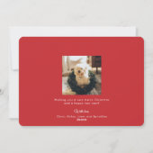 Golvende Fa La La La La kerstkaart - rood en wit (Achterkant)