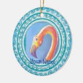 Golvende Flamingo Keramisch Ornament (Links)
