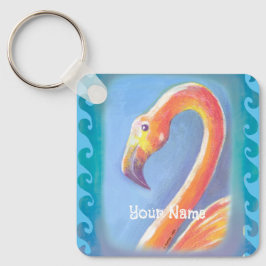 Golvende Flamingo Sleutelhanger