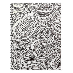 Golvende Gebogen Abstracte Vormen Tekening Notitieboek