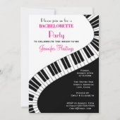 Golvende Gebogen Pianotoetsen Bachelorette Feest Kaart (Voorkant)