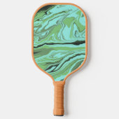 Golvende gemarmerde abstracte achtergrond pickleball paddle (Achterkant)