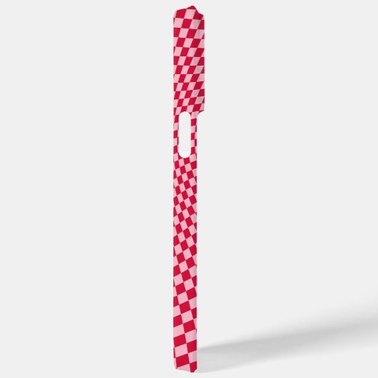 Golvende geruite karmozijnrode kersen verwrongen e Case-Mate iPhone case (Achterkant / Rechts)