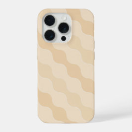Golvende golfgeometrie in Champagne en Ivoor iPhone 15 Pro Case