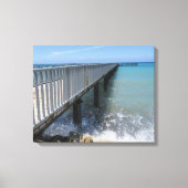 Golvende golven op kade-ontwerp canvas afdruk (Voorkant)