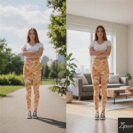 Golvende golven warme kleuren leggings