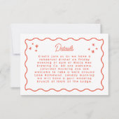 golvende grens grillige doedel bruiloft details RSVP kaartje (Voorkant)