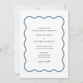 golvende grens moderne retro stoffige blauwe bruil kaart (Voorkant)