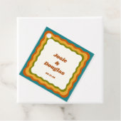 golvende grens retro jaren '70  esthetische bruilo bedankjes labels (In situ)