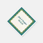 golvende grens retro jaren '70  esthetische bruilo servet (Hoek)