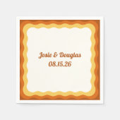 golvende grens retro jaren '70  esthetische bruilo servet (Voorkant)